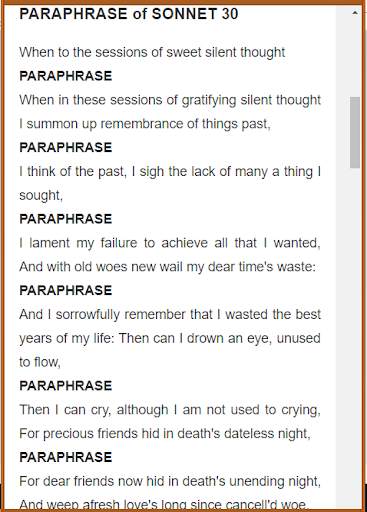 Shakespeare's Sonnets & Analysis 10 تصوير الشاشة