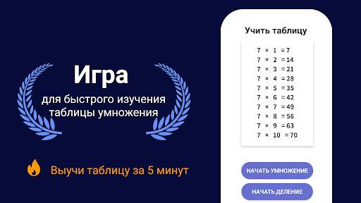 Таблица умножения - Тренажер скриншот 7