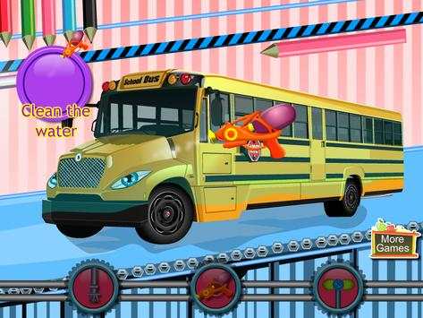Mobil game sekolah mencuci bus screenshot 7