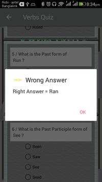 Verbs Quiz screenshot 4