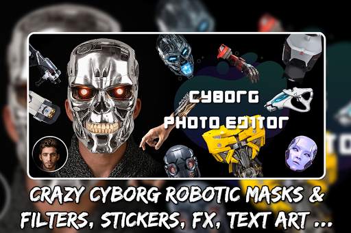 CYBORG CAMERA PHOTO EDITOR -ROBOT STICKERS ON FACE screenshot 1