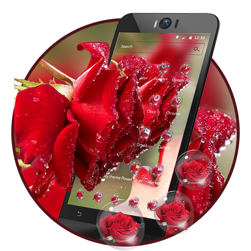 Waterdrop， Flower，Pink Theme &amp; Wallpaper icon