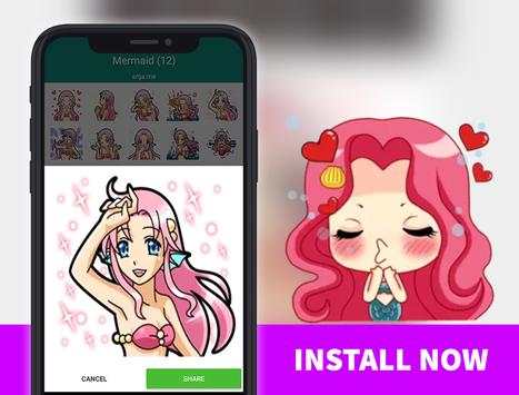 Princess Mermaid Stickers for WhatsApp screenshot 4