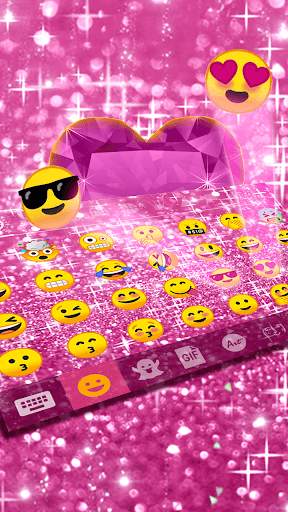 Pink Bow Glitter Keyboard Theme स्क्रीनशॉट 3