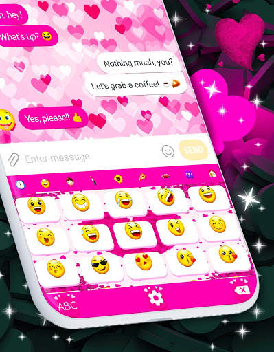 Pink Hearts Keyboard 💕 Love Keyboard Themes screenshot 3