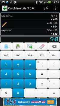 CalcMem Lite screenshot 1