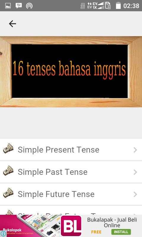 Belajar Tenses Bahasa Inggris screenshot 1