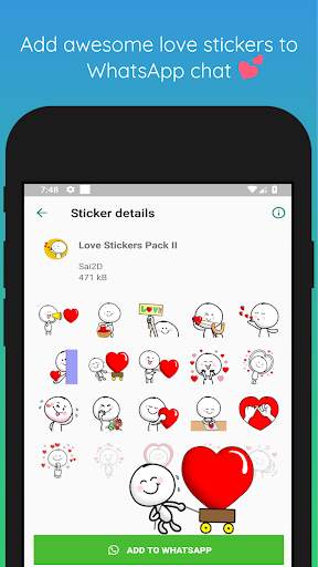 3D Love Stickers For WhatsApp 2020 screenshot 1