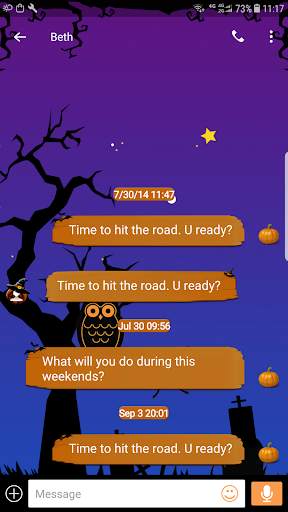 Halloween Night skin for Next SMS screenshot 4