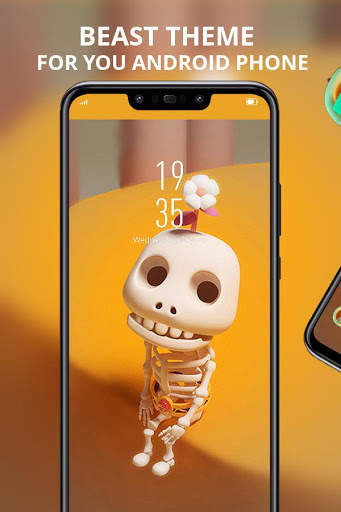 Cartoon Skull With A Flower theme Y21L screenshot 1