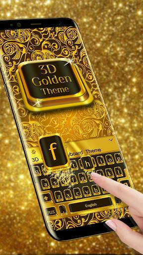 3D Golden Keyboard Theme स्क्रीनशॉट 2