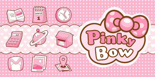 Pinky Bow GO Launcher Theme screenshot 2