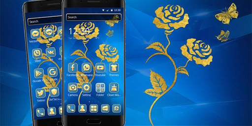 Blue Golden Rose Theme screenshot 4