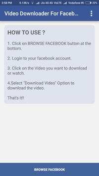Video Downloader For Facebook screenshot 1