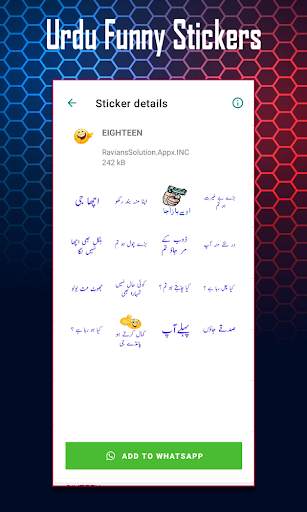 Funny Urdu Stickers For Whatsapp - WAStickerApps screenshot 7