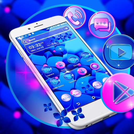 Blue Flower Launcher Theme 4.2