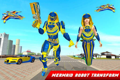 Mermaid Transform Robot: Air Jet Robot Games screenshot 10