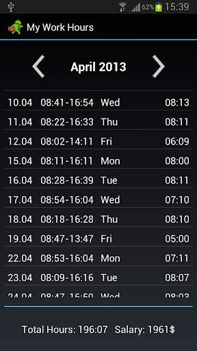 My Work Hours screenshot 3