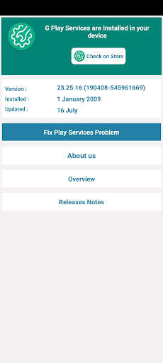 Serfix : play service info App screenshot 1