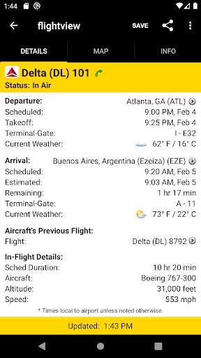 FlightView: Free Flight Tracker – Plane Finder 5 تصوير الشاشة