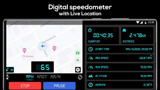 GPS Speedometer-Digital and live Map tracking ,HUD screenshot 6