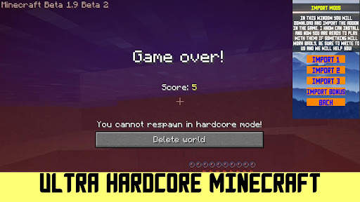 Ultra Hardcore Mod Minecraft screenshot 1