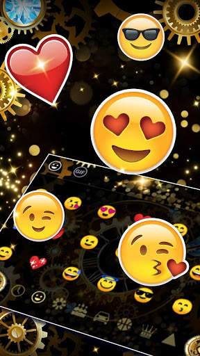 Black Gold Luxury Clock Keyboard screenshot 3