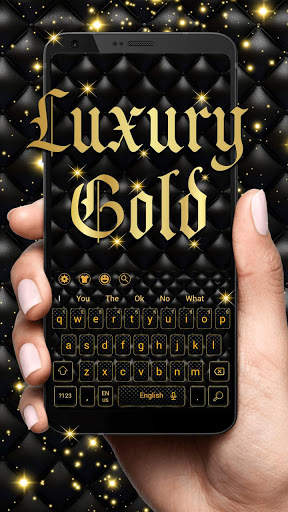 Luxury Golden Black Keyboard Theme screenshot 1