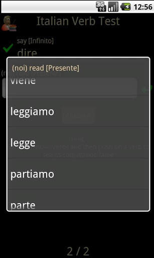 Italian Verb Test Lite screenshot 4