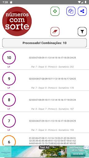 Números com Sorte: combinações para loteria screenshot 3