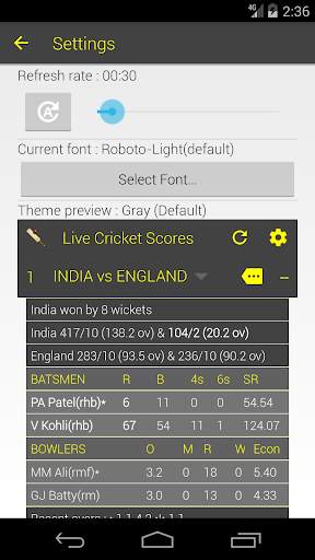 Fastest Live Cricket Scores 3 تصوير الشاشة