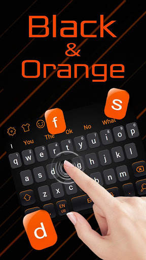 Cool Black Orange Keyboard Theme screenshot 2