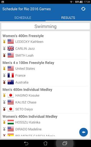 Schedule for Rio 2016 Games screenshot 8