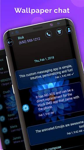 Blue Blossoms SMS Theme screenshot 2