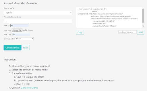Android Menu XML Generator screenshot 3