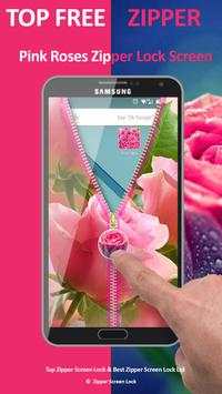 Pink Roses Zipper Lock Screen screenshot 3