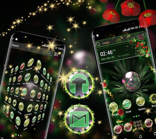 Green Flower Launcher Theme screenshot 2