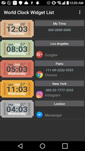 World Clock Widget screenshot 2