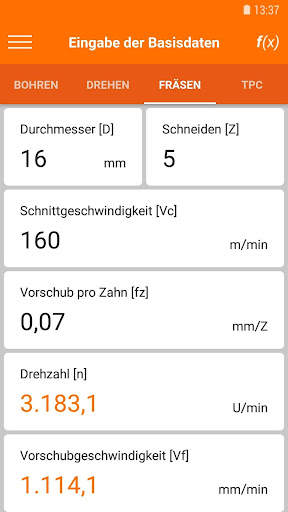 Hoffmann Zerspanungsrechner screenshot 1