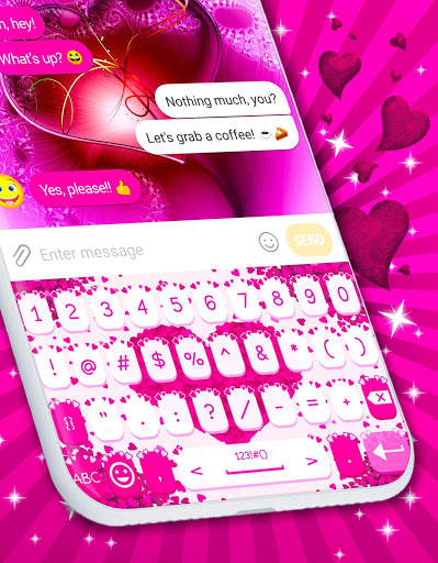 Pink Hearts Keyboard 💕 Love Keyboard Themes screenshot 5