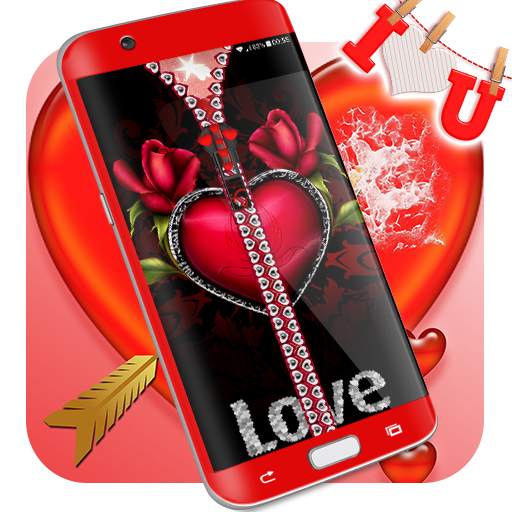 Valentines day zipper lock screen 6.5