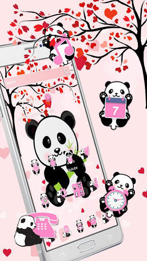 Pink Cute Baby Panda Theme screenshot 3