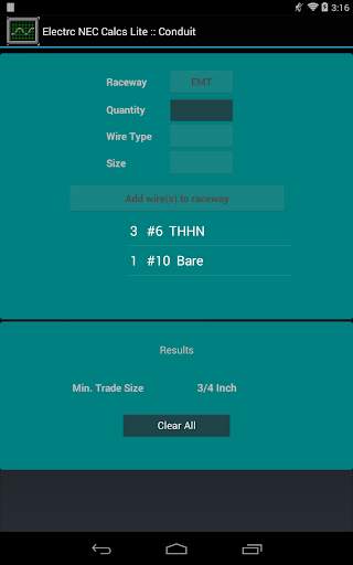 Electrc NEC Calcs Lite screenshot 8