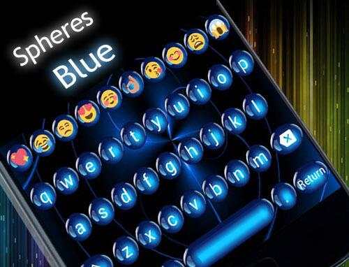 Spheres Blue Emoji Keyboard screenshot 6