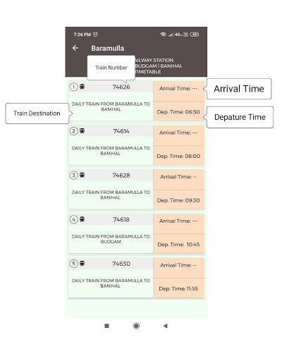 Kashmir Train Timing screenshot 4