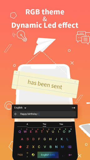 Vertex Keyboard -  Led theme, emoji gifs no ads screenshot 1