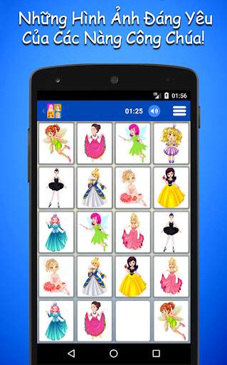 Trò chơi Trí nhớ Hỉnh Công chúa cho Trẻ em screenshot 1