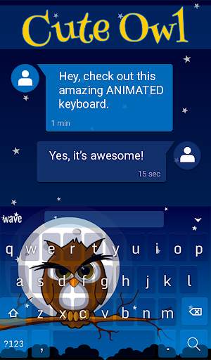 Cute Owl Animated Keyboard   Live Wallpaper screenshot 3