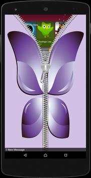 Zipper lock screen butterfly screenshot 1