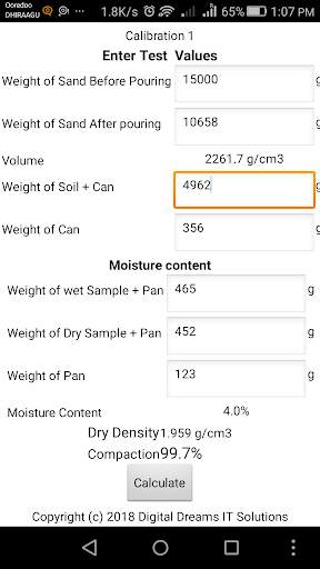 Field Density Test Calculator screenshot 6